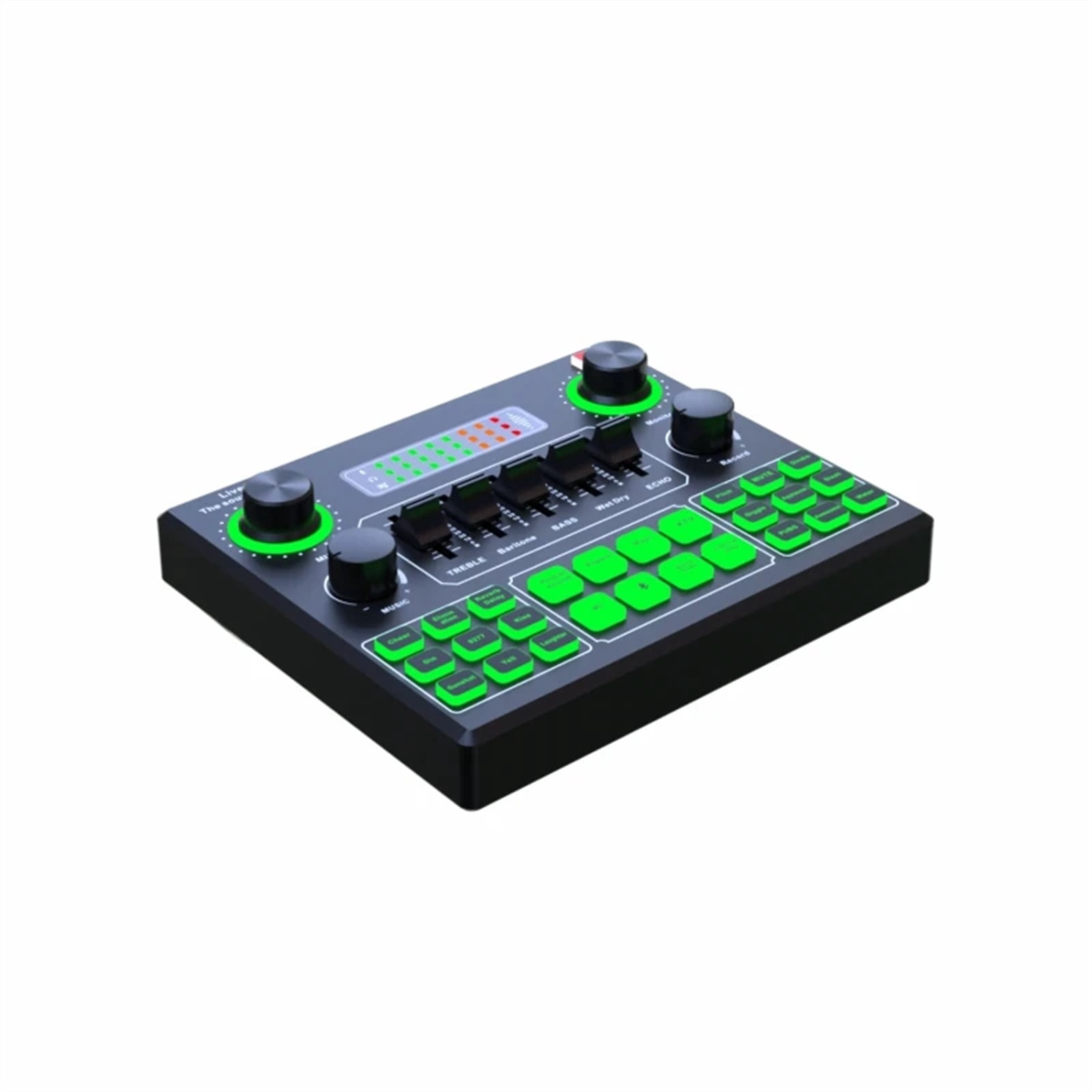 Leedoar V9SJ Professional Portable Audio Mixer Microphone Live Sound Card Voice Changer Gaming Live Broadcast Recording ,Precision Control