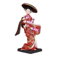 thumbnail image 2 of Statuette Japanese Doll Ornament 26cm Handicraft with Flat Bottom Base for Desktop Windowsill Display for Fans, 2 of 9
