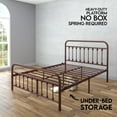 thumbnail image 3 of Golden Gate Beds Vintage Wrought Iron BedFrame with Classic Metal Platform Base, Headboard and Footboard, No Box Spring Needed, Easy Assembly, Mattress Base , Noise-Free, Sleek Brown Finish,Full Size, 3 of 10