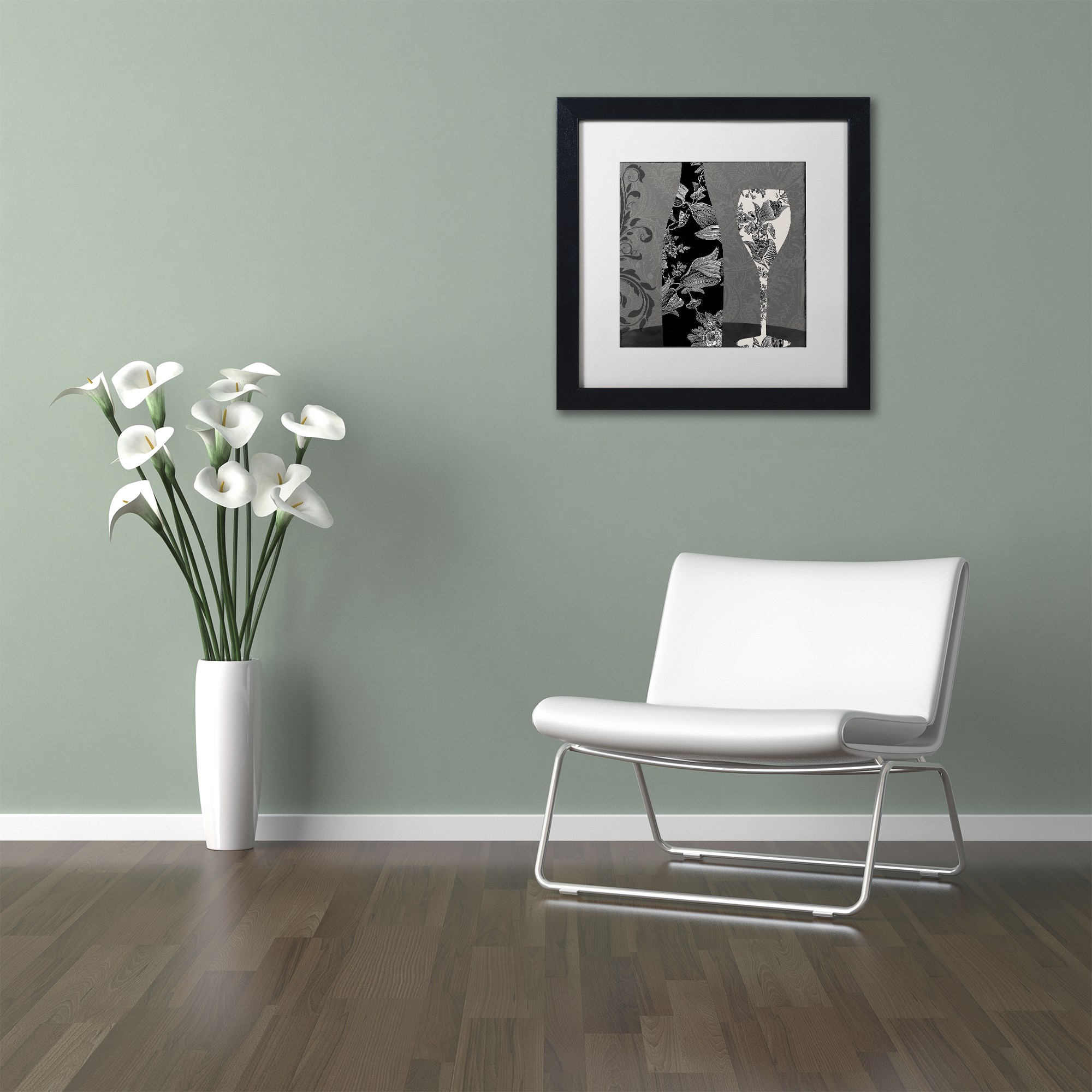 Trademark Fine Art "Vin Elegant II" Canvas Art by Color Bakery White Matte, Black Frame