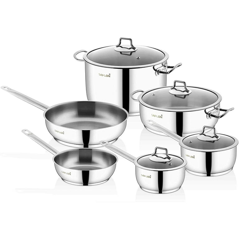 Bergner Stainless Steel Induction Ready 10 Piece Cookware Set