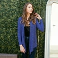 thumbnail image 1 of Hello Mello Flyaway Open Cut Long Sleeve Cardigan-Small Navy, 1 of 1