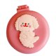 thumbnail image 1 of Cepillos de pelo plegables con espejo de viaje, cepillo redondo plegable para el pelo, mini peine para el pelo, peine de masaje para mujeres y niñas, perro rosa, 1 of 10