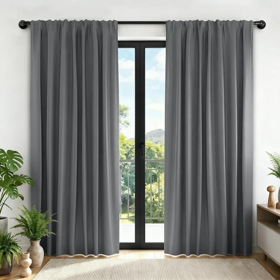 XUEYU Blackout Curtains for Bedroom 84 Inch - Window Curtains Blackout with Grommets Thermal Insulated Room Darkening Light Blocking for Living Room Windows, 2 Panels,Gray