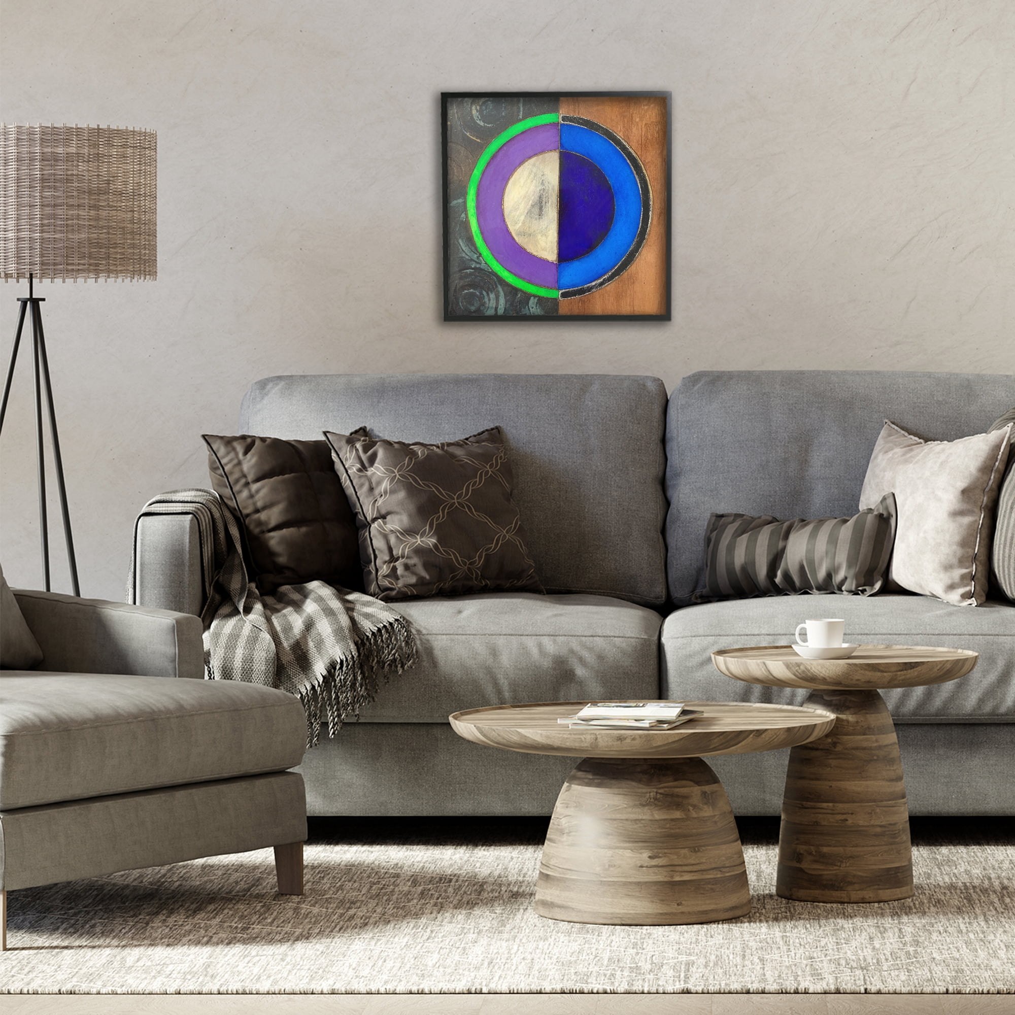 Stupell Industries Rustic Circular Balance Black Framed Giclee Art, design by Matthew Finger