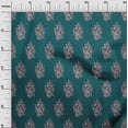 thumbnail image 2 of oneOone Cotton Poplin Twill Dark Teal Blue Fabric Leaves & Floral Block Diy Clothing Quilting Fabric Print Fabric By Yard 56 Inch Wide, 2 of 2
