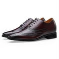thumbnail image 6 of CMR CHAMARIPA Mens Formal Brogue Dress Shoes Brown Height Increasing Elevator Shoes 2.76 inch, 6 of 6