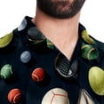 thumbnail image 5 of Tennis Men's Button Down Hawaiian Poplin Shirt Summer Beach Printed Casual Short Sleeve Unisex Shirts, 5 of 6
