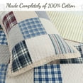 thumbnail image 6 of Cozy Line Home Fashions Cozy Line Tattersall Blue Tan Tartan Plaid Patchwork 3 Piece Quilt Bedding Set King, 6 of 7