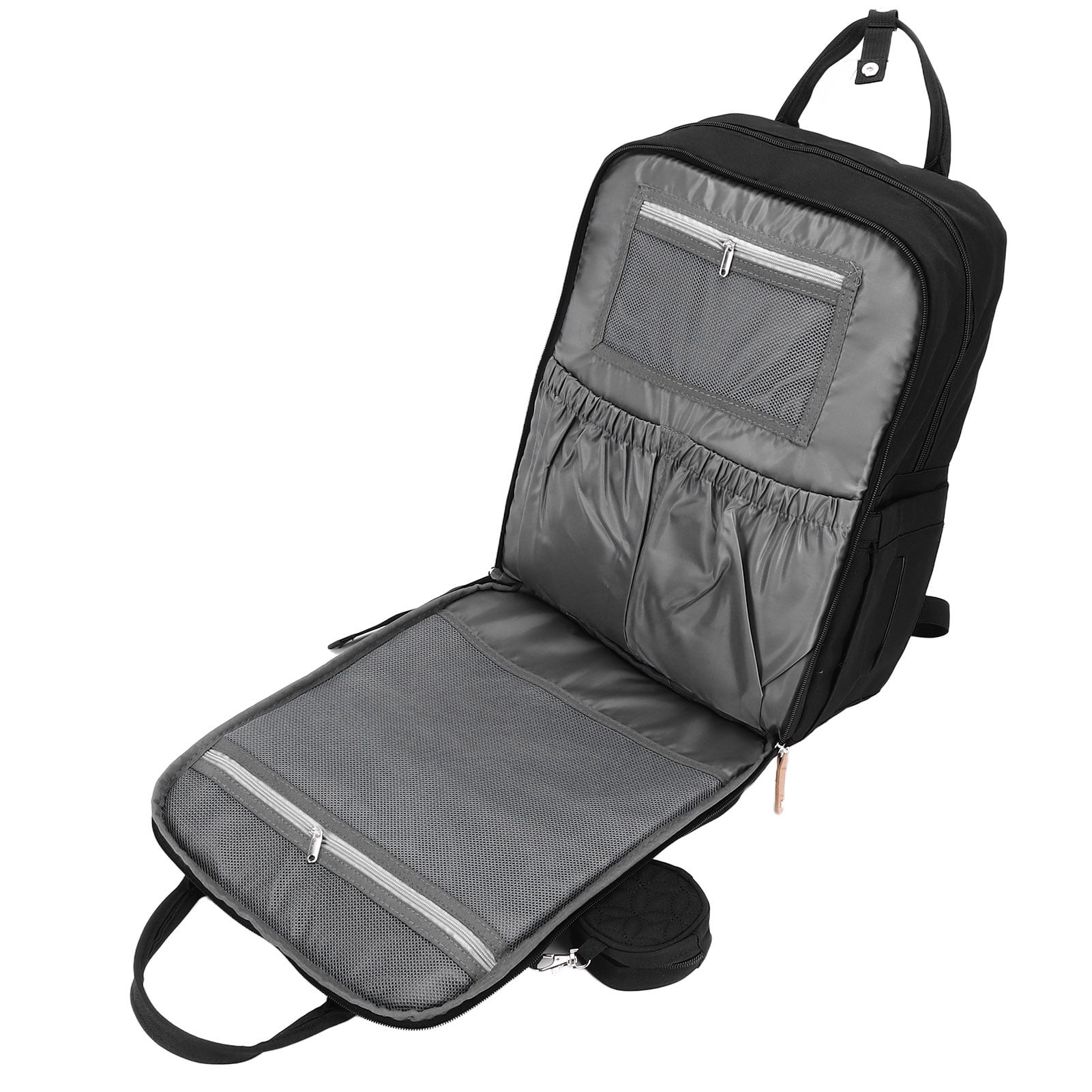 Xirurus Large Capacity Diaper Backpack, Ergonomic Multi-Pocket Baby Bag with Pacifier Holder, Black