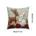 thumbnail image 3 of Dongrere Christmas Pillow Covers for Sofa & Couch - 18x18In Throw Pillow Covers for Winter Holiday Indoor Outdoor Home Red White Xams Decorations, 3 of 6