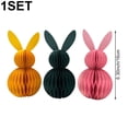 thumbnail image 2 of 3Pcs Easter Bunny 3D Ornament Paper Honeycomb Bunnies Easter Day Party Decorations Cute Rabbit for Wedding Birthday, 2 of 7
