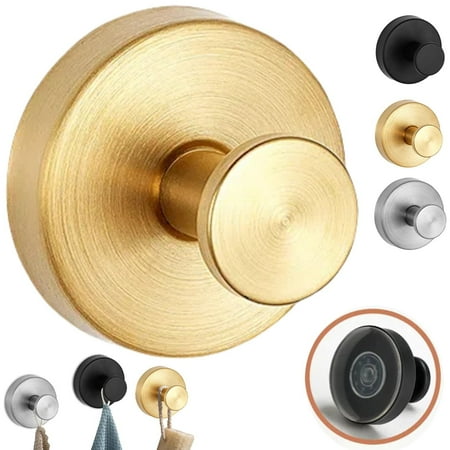 

Msuo Command Hooks Deluxe Holds Drill Hooks 2024 upgraded Sucker Hooks Stainless Steel Sucker Hooks for Shower Bathroom Hanging towels Mounted on Glass Shower Doors Gold