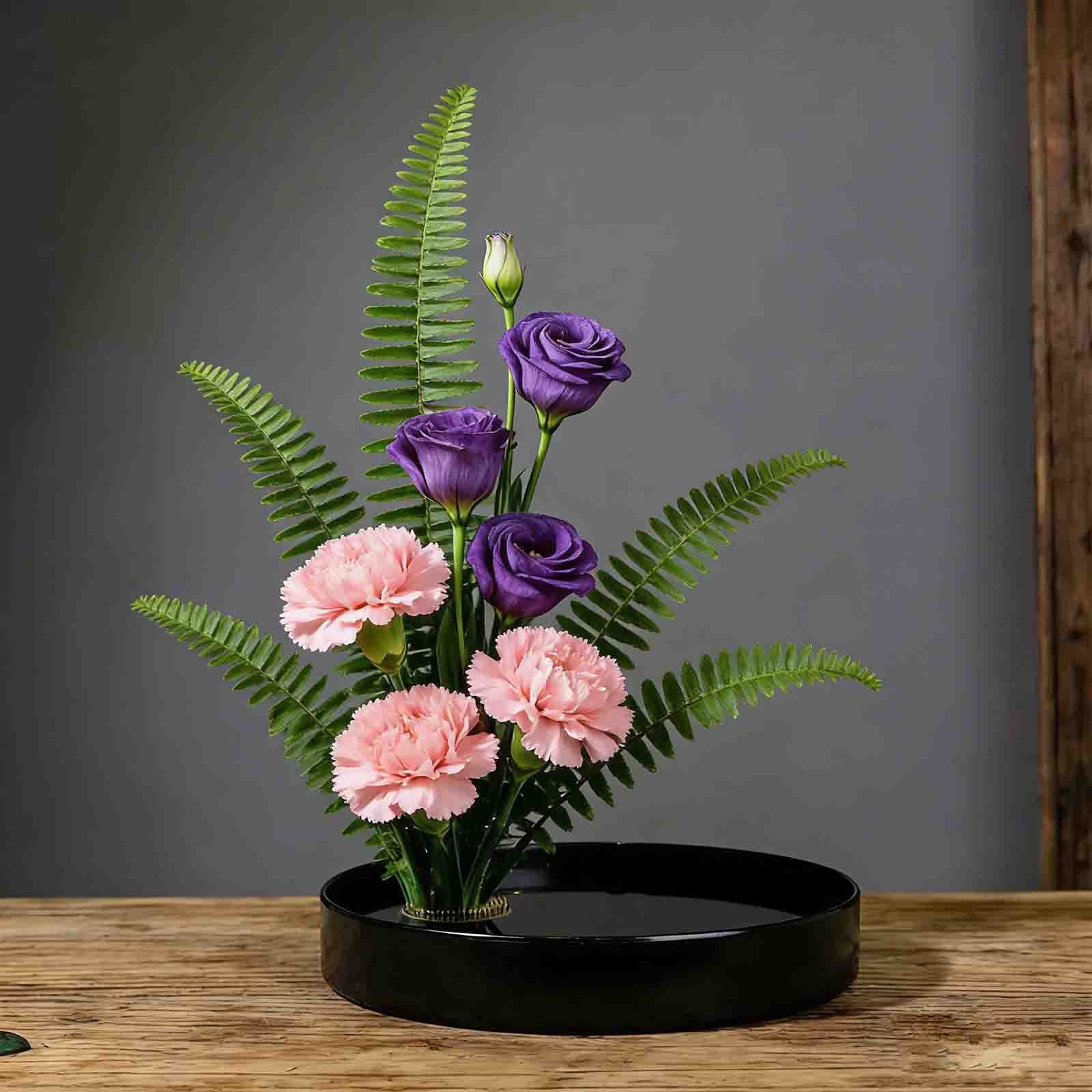 Weloille Black Flower Pot and Planter Insert Set, Drainage Hole Design Plant Container, Creative Gardening Combination Planting Pot, for Indoor Succulent Herb Flower Home Decoration