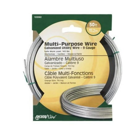Galvanized Wire - Hillman 122062 Multi-Purpose Galvanized Wire 9 Gauge, 50'
