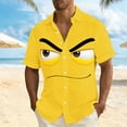 thumbnail image 5 of Momihoom Men's Short Sleeve Button Down Shirt with Angry Cartoon Face Print - Funny Casual Shirt for Parties and Everyday Wear, 5 of 5