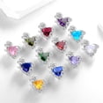 thumbnail image 2 of Juwaliy 15MM Rose Heart Women Necklace June Birthstone 925 Sterling Silver Flower Love Pendant Purple Alexandrite Jewelry Mom Christmas Valentines Birthday Gift, 2 of 10