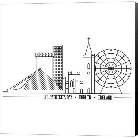 Great Art Now In Black & White Travel X-Ireland by JC Designs, Canvas Wall Art, 12W x 12H