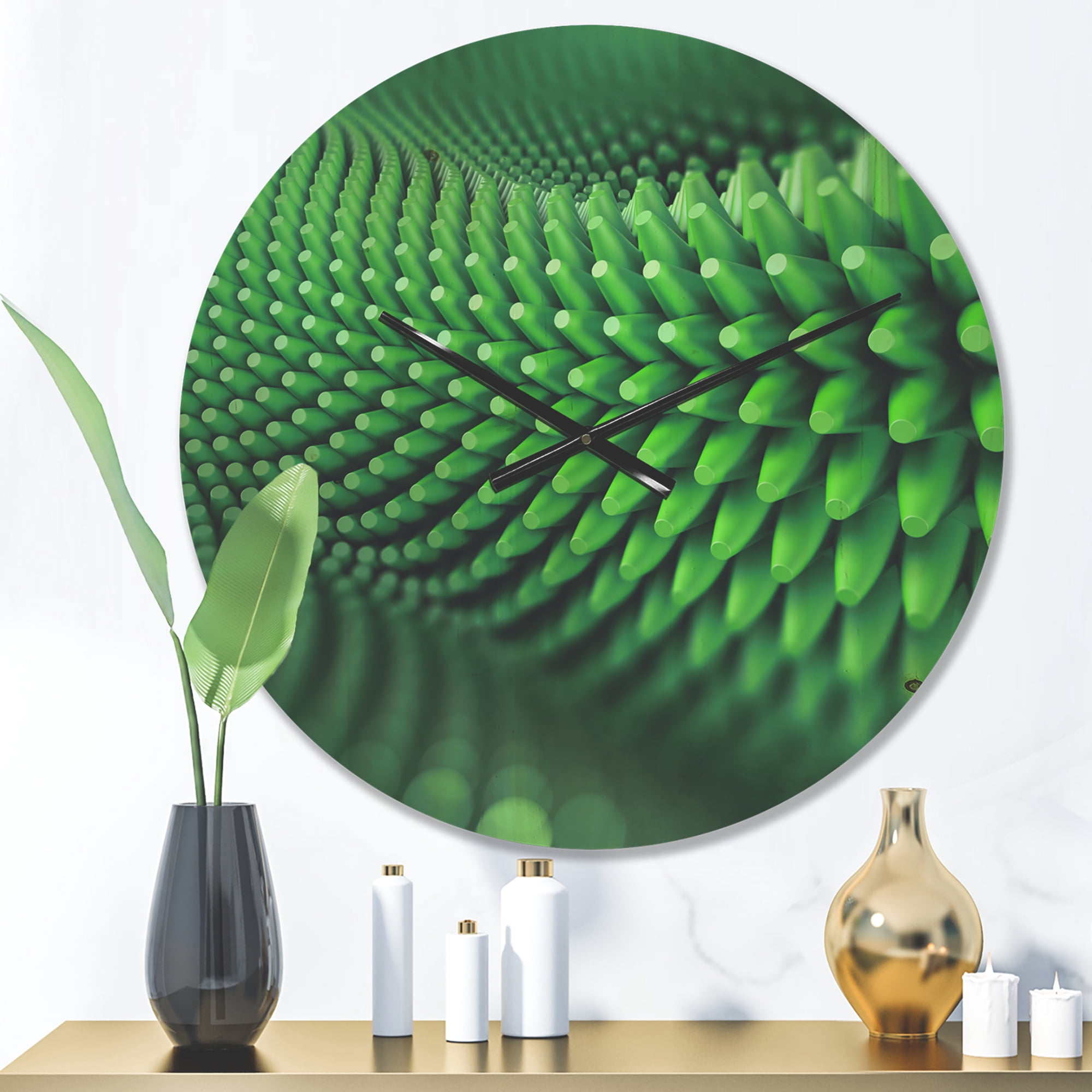 Designart 'Abstract 3D Spiny Shape' Modern Wood Wall Clock
