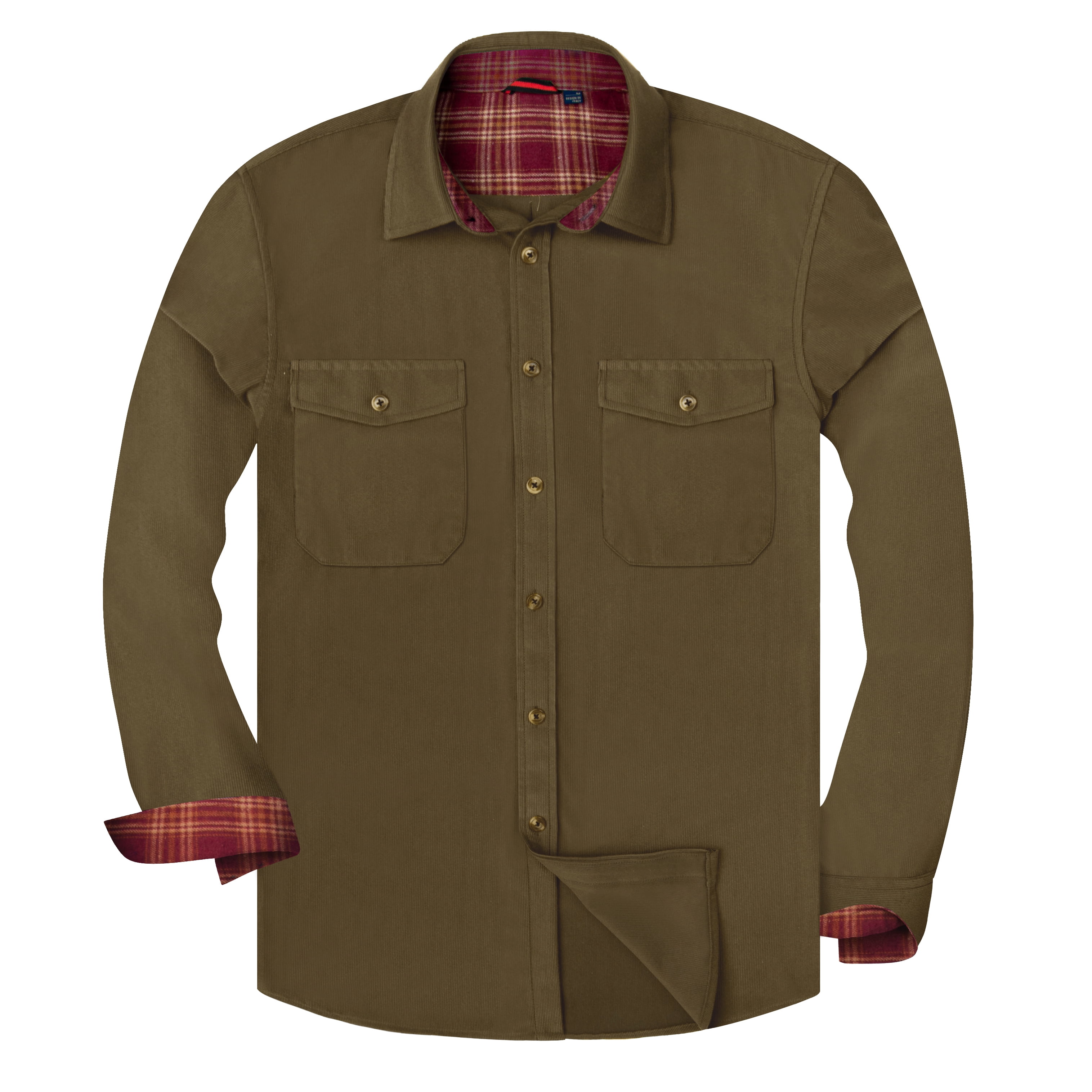 Long Sleeve Plaid Flannel Collar Bottom 