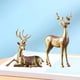 thumbnail image 4 of 2 figuras creativas de ciervos, esculturas de renos, artesanías de resina, ilustraciones de animales, alces Oro, 4 of 7