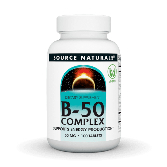 Source Naturals B-50 Complex - Supports Energy Production* -  50 mg - 100 Tablets