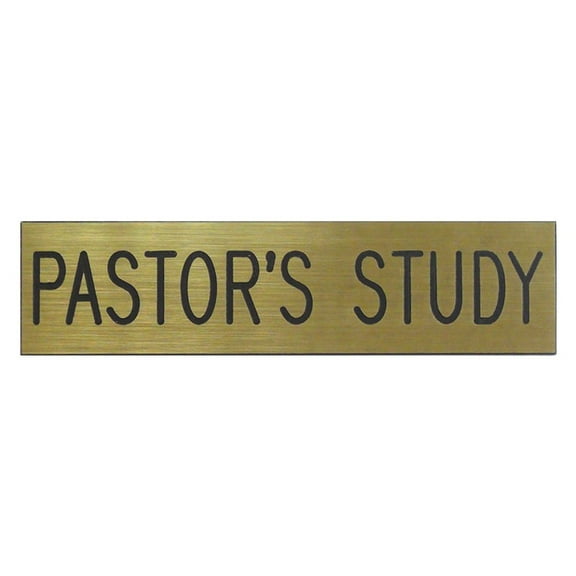 Swanson Christian Supply 138835 Pastors Study Adhesive Back Formica Sign, Gold & Black