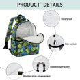 thumbnail image 4 of Football and Hexagon Green Pattern Cute School Backpack Bag for School with Padded Back and Adjustable Shoulder Straps 15.25"x11.5"x5.25", 4 of 5