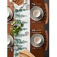 thumbnail image 2 of Green Ombre Forest Table Runner Cotton Linen 60 Inch Holiday Dresser Scarves, Watercolor Trees Sage Green Tablerunner for Kitchen Coffee Dining Bedroom Home Living Room Dinner Scarf Décor 13''x60'', 2 of 9
