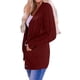 thumbnail image 3 of Suéter de Punto de Larga para Mujer, Otoño 2025, Cárdigan Abierto con Botones, Prenda Exterior Holgada Vino Tinto M, 3 of 8