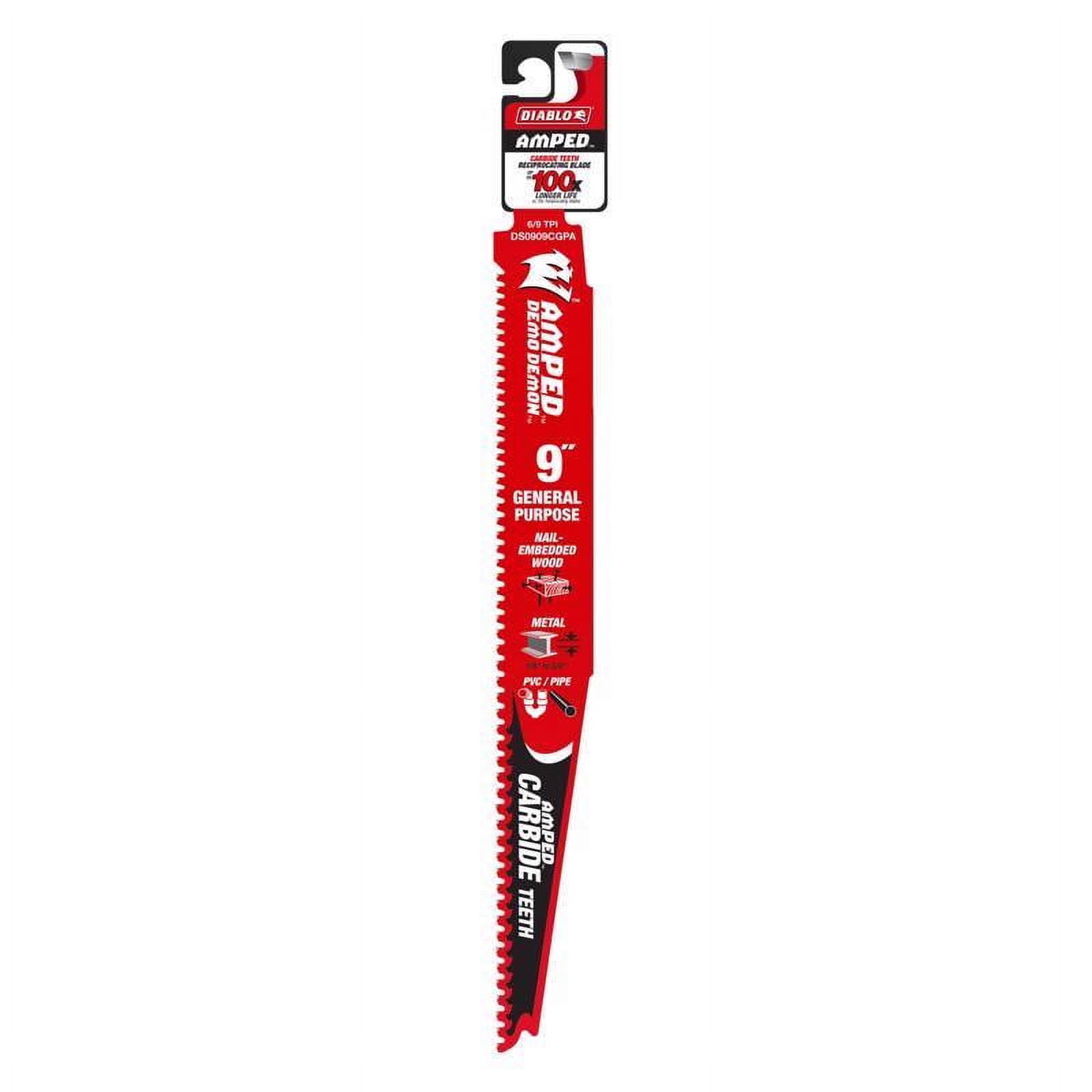 Freud DS0909CGPA Reciprocating Saw Blade Demon Amped 9" Carbide 6/9 TPI Red