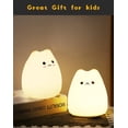 thumbnail image 3 of LED Cat Night Light Battery Powered Silicone Multicolor Cute Lamp Warm White and 7 Color Breathing Mode Bedroom Decor, 3 of 7