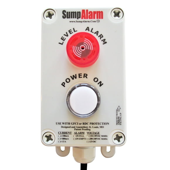 Sump Alarm High Water Alarm for Sump Pump & Septic Water – Weatherproof 90dB Audible Alarm with 16ft Float Switch and Power Indicator LED for Indoor & Outdoor Use