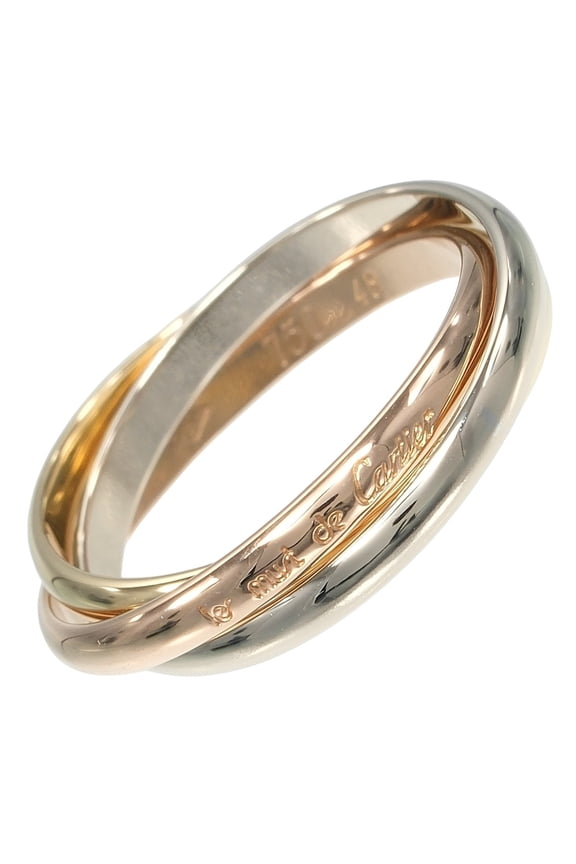 Pre-Owned Cartier Trinity Ring, XS, size 8, 18K Gold, Yellow PG, and White approximately 3.39g