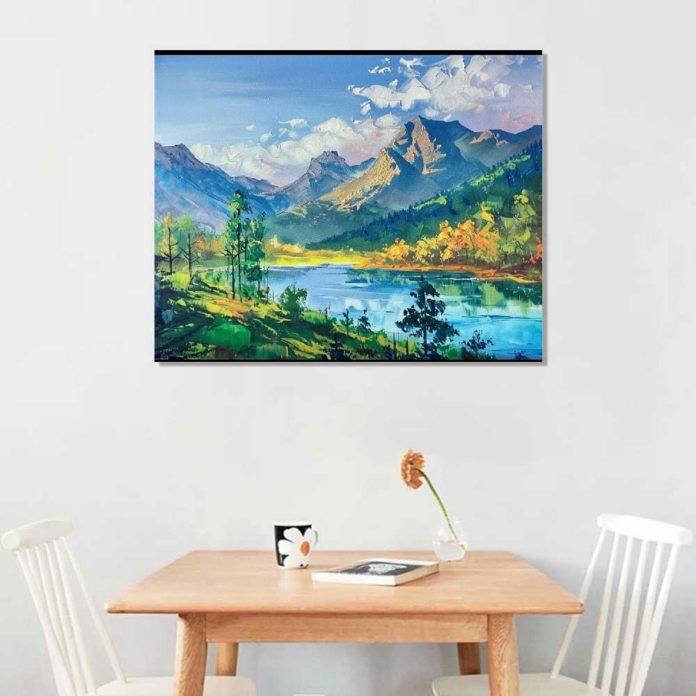 JEUXUS Nature Mountain Canvas Wall Art National Park