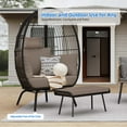 DEXTRUS Wicker Egg Chair with Ottoman,with Stand, Cushions, Egg Chairs
