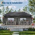thumbnail image 2 of Gaderth 10'x20' Pop Up Canopy,Heavy Duty Outdoor Canopy Tent with 3 Sidewalls & Portable Roller Bag, Water-Resistant Easy Setup Commercial Canopy with 3 Sidewalls for Outdoor Events, 2 of 6