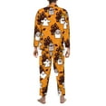 thumbnail image 2 of Halloween Costumes Mens Pajamas Set, halloween ghost cartoon Halloween Pajamas Button Down Long Sleeve Loungewear Halloween Sleepwear Pjs sets for Men, 2 of 7