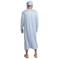 thumbnail image 5 of Lejafay Men's Pajamas Robe Striped Long Sleeve Sleep Shirt with Nightcap Nightwear Type C M, 5 of 6