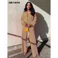 thumbnail image 2 of CM.YAYA, conjunto plisado para mujer, pantalones de pierna ancha, traje 2022, conjunto de camisa de manga larga, pantalones rectos, conjuntos de dos piezas, chándal Tan Jianjun unisex, 2 of 2