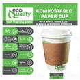 thumbnail image 2 of 12 oz Compostable Paper Cups with White Dome Lids, Sleeves and Wooden Stirrers - Biodegradable Disposable White Paper Coffee Cups PLA Lined - Eco-friendly Hot and Cold Drinking Cups (1000), 2 of 4