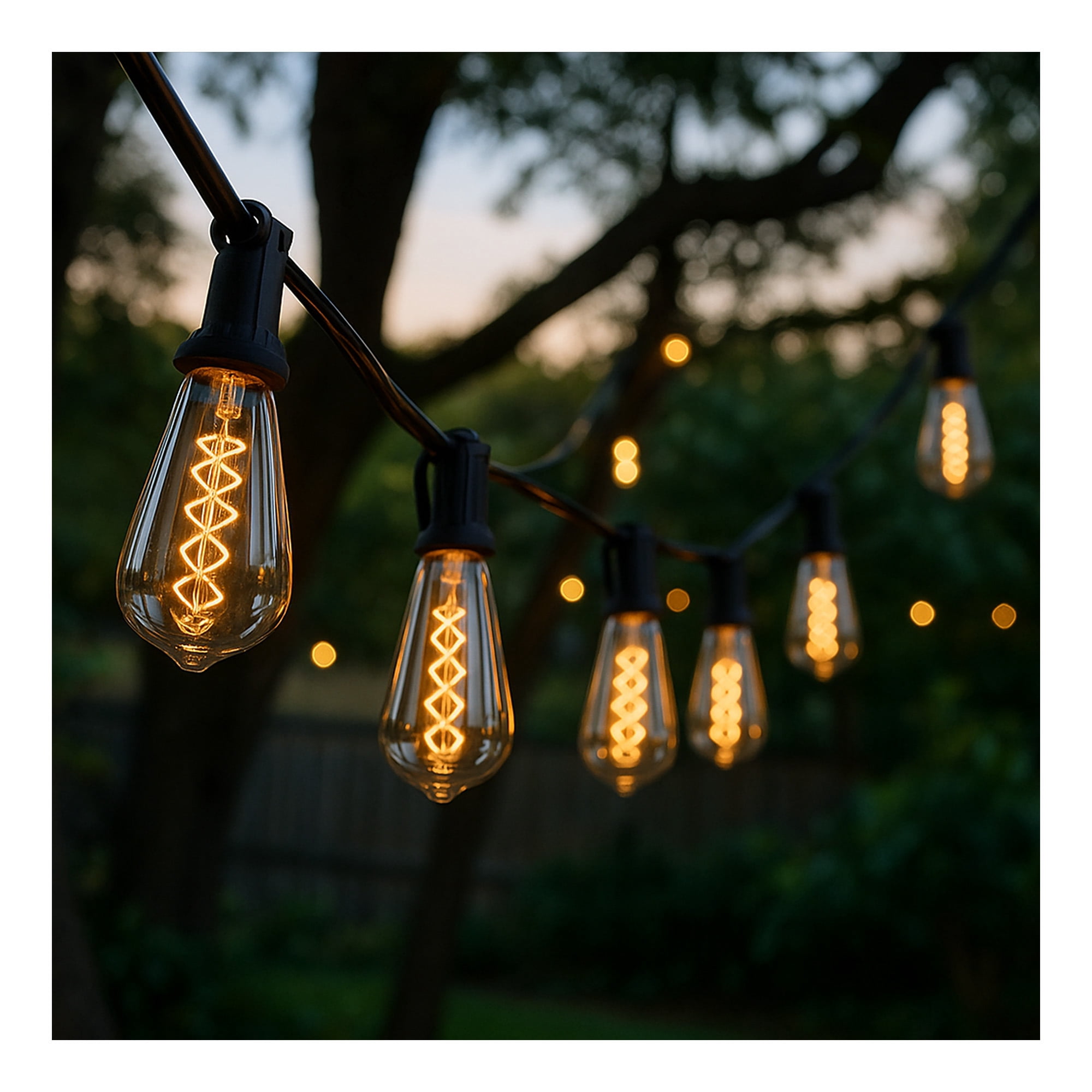 Mainstays Plug-in Edison Bulb String Light with 10 Lights - Warm White