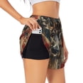 thumbnail image 3 of Lsque American Flag Deer Art Printed Women's Running Shorts with Liner Pockets,Elastic Quick Dry Workout Athletic Gym Yoga Shorts,Womens High Waist Shorts-Medium, 3 of 9