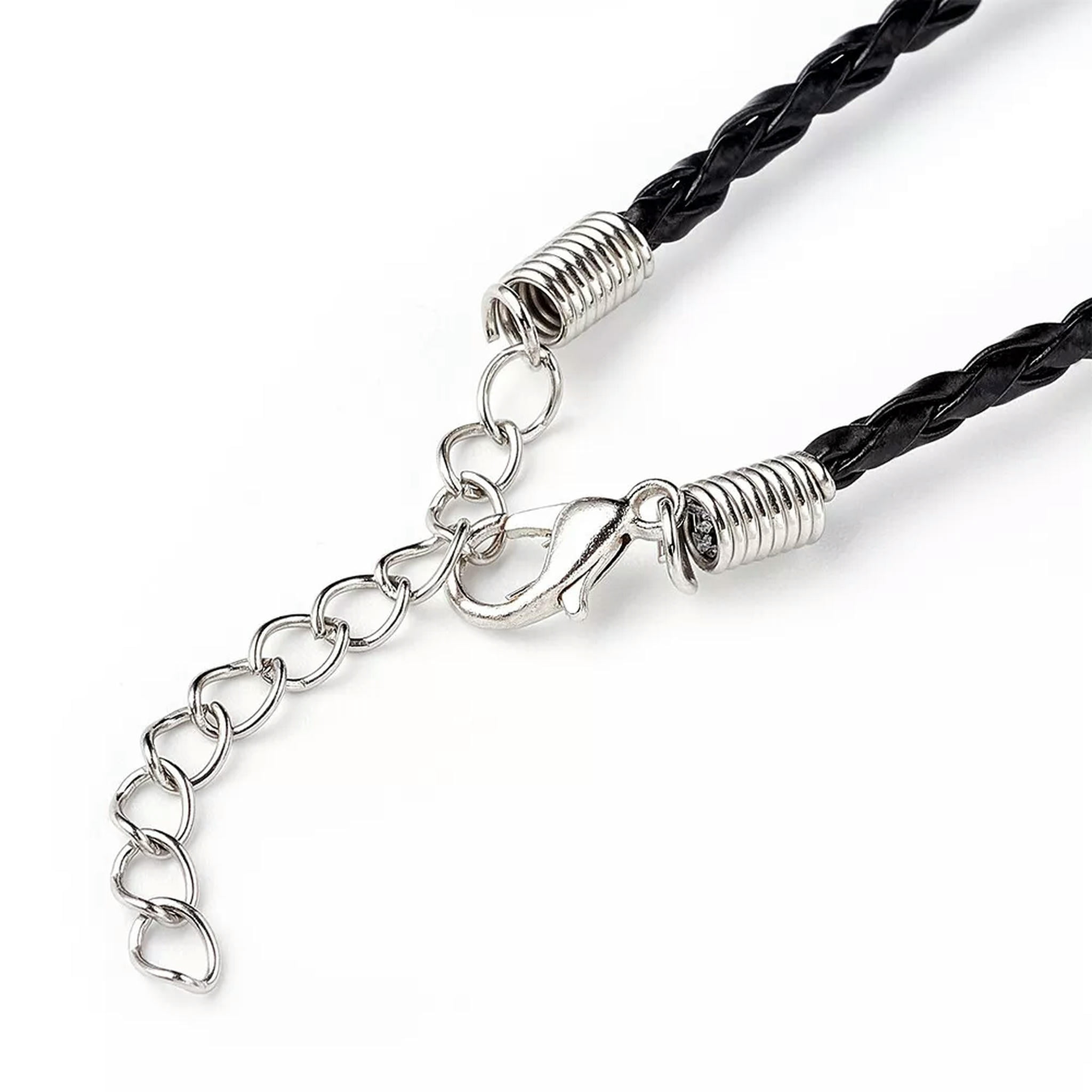 EOEMY 100Pcs Leather Necklace Cord Chain With Clasps Diy Bracelect Jewelry Black 17"