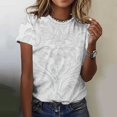 thumbnail image 2 of Cmfcve Summer Shirts for Women Round Neck Button Tunic Blouse Short Sleeves Printed Vacation Tee Shirt, 2 of 6