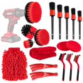 thumbnail image 2 of 18 PCS Car Cleaning Tools Kit, Car Detailing Brush Set with Drill Attachment Set, Car Wash Kit (Red)-HAPDEN, 2 of 4
