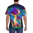 thumbnail image 3 of Bixox Men's Magic Mushrooms ,Fireflies Printed Short Sleeve Skinny Athletic T-Shirt, 3 of 6