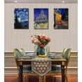 thumbnail image 2 of Lienzo decorativo de pared con Vincent Van Gogh, noche estrellada, 30 x 40 cm x 3, 2 of 9