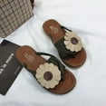thumbnail image 6 of Fesfesfes Fesfesfes Sandals Women Summer Clip-Toe Sunflower Decor Faux Leather Sandals Shoes Comfy Flats Flip-Flops Casual Beach Sandals, 6 of 7
