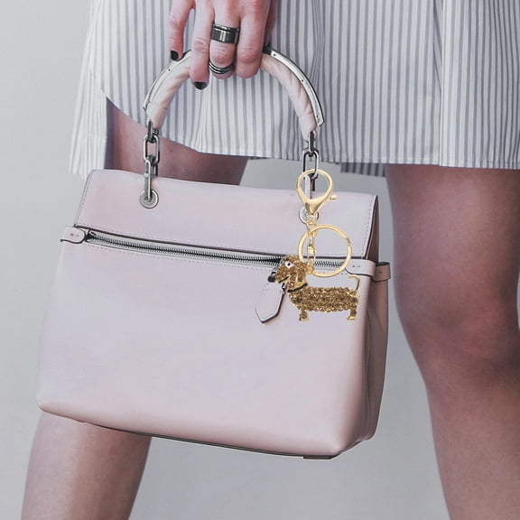 STRANDCHIC Dachshund Keychain Charm Golden Zinc Alloy Decorative Car key Accessory 1 Piece